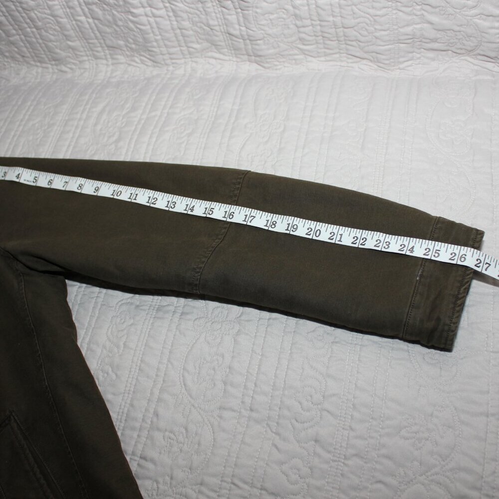 Levi's Mens Canvas feel Quilted Interior Green Heavy Coat Zip Snap Size Medium - Picture 13 of 13